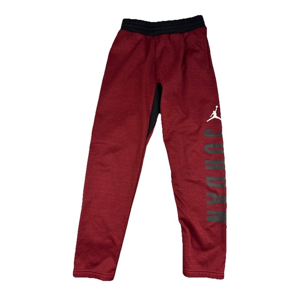 Jordan Boys' Red Performance Joggers With Jumpman Logo And‎ Black Trim Size L - Picture 1 of 4